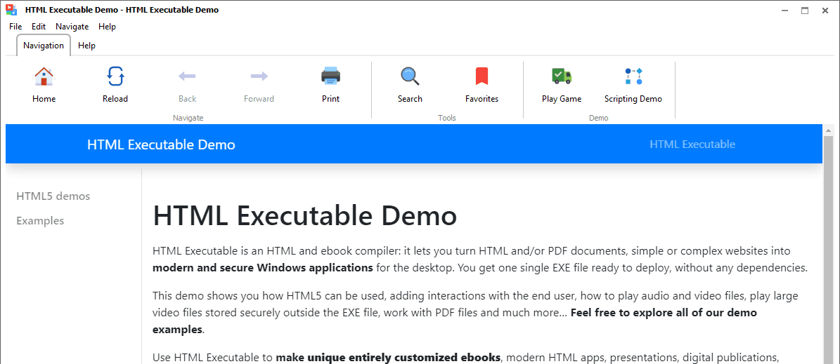 HTML Executable HTML App